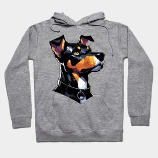 Stunning and Cool Jagdterrier Monochrome and Gold Portrait for Father's Day Hoodie